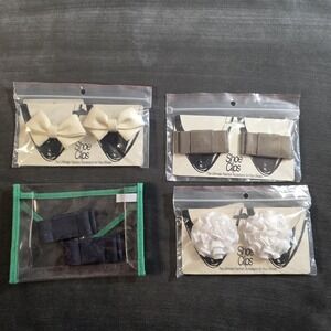 Latique Shoeclip Pairs of Vintage  Bow Shoe Clips Lot of 4